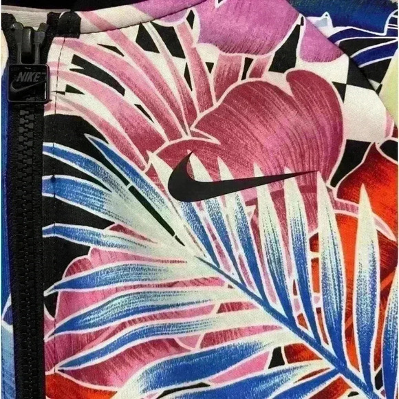 Nike Jacket Sz M Tropical Print Multicolored femme - Picture 5 of 6